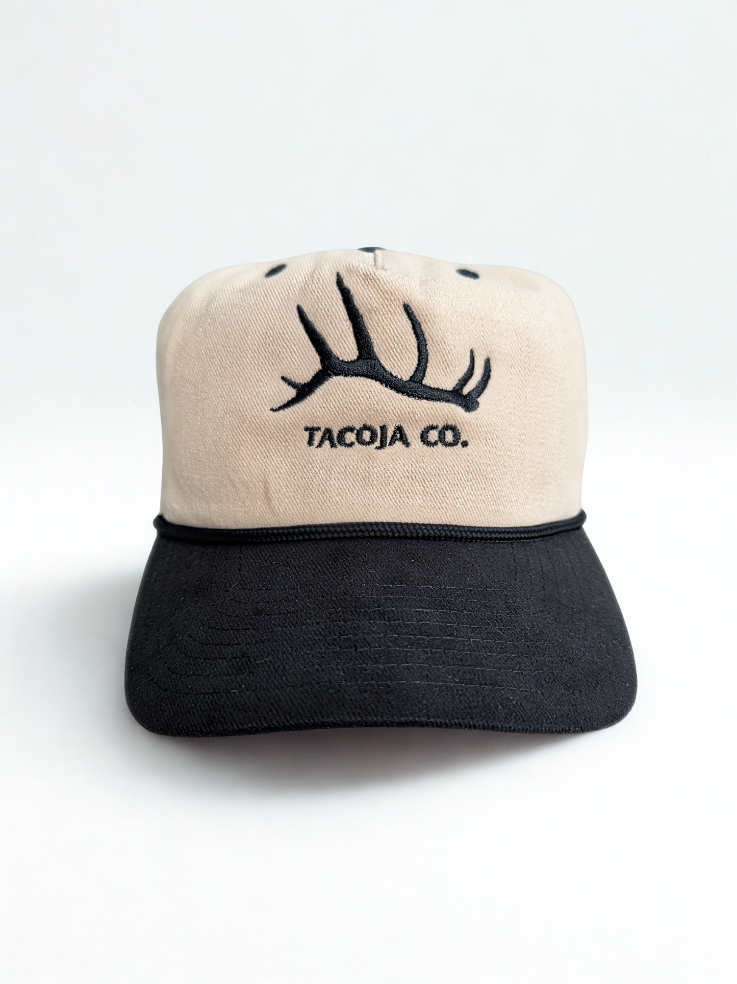 Suede Antler Hat - Khaki & Black