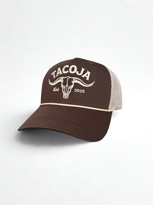 Brown + Beige Longhorn Snapback
