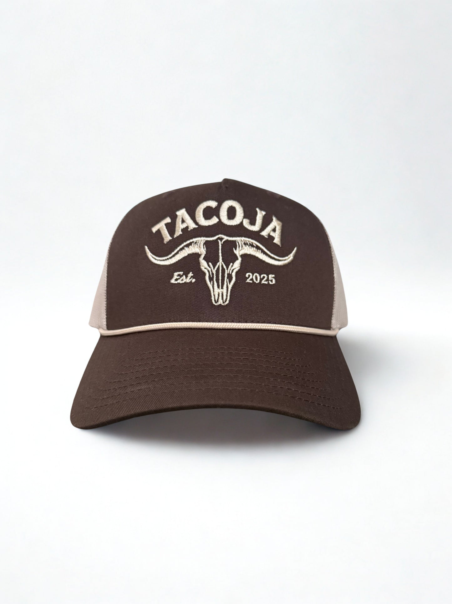 Brown + Beige Longhorn Snapback