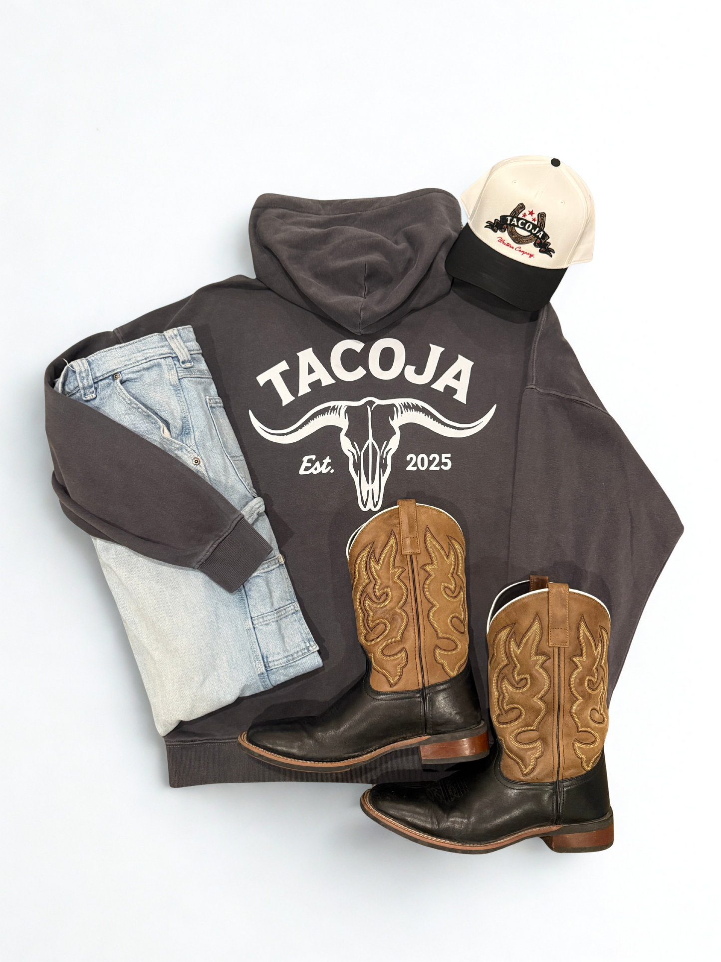 Smoke Grey Longhorn Hoodie