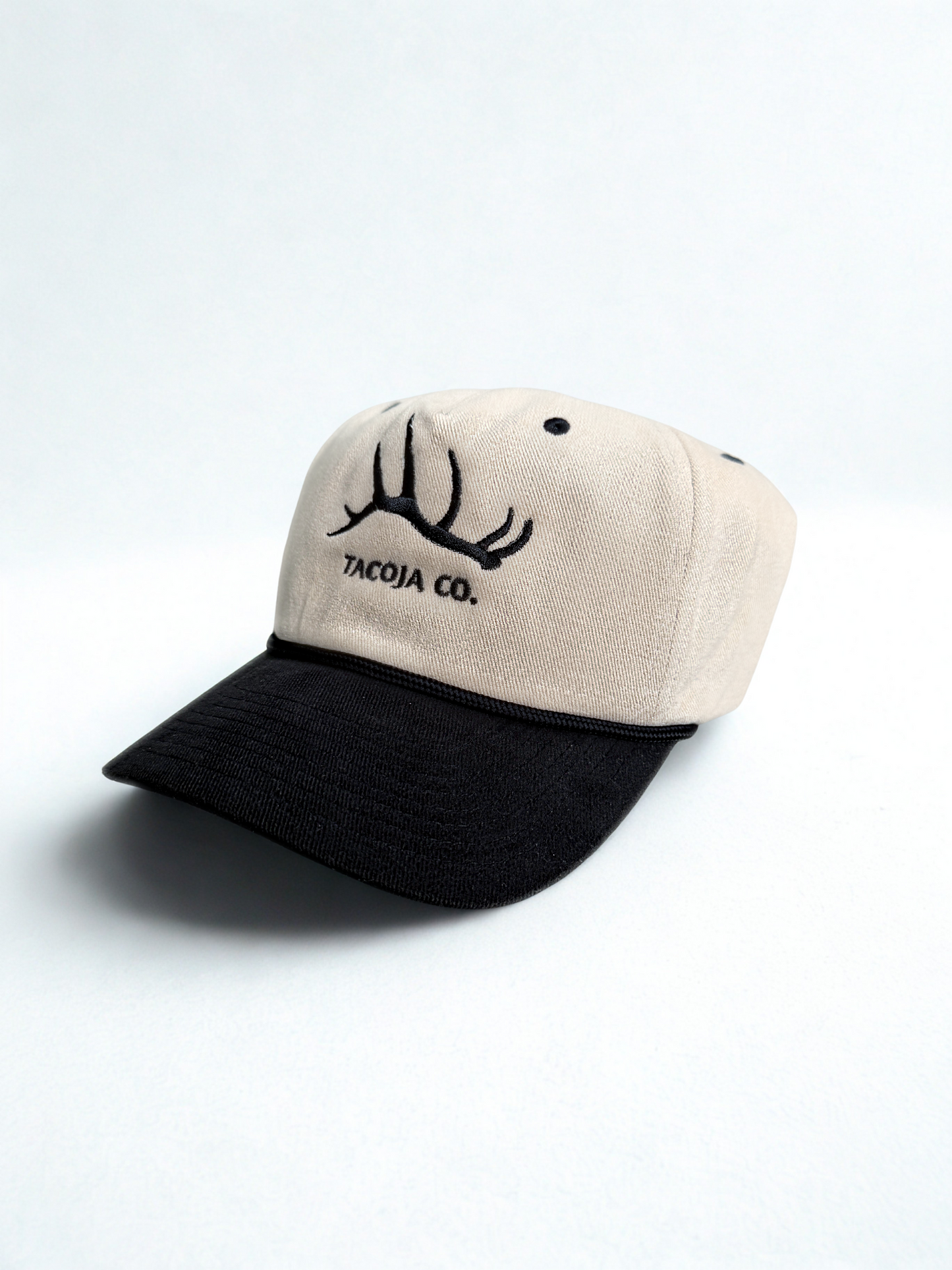 Suede Antler Hat - Khaki & Black